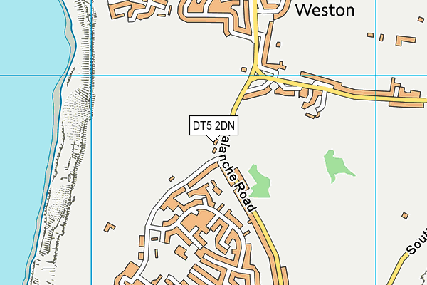 DT5 2DN map - OS VectorMap District (Ordnance Survey)