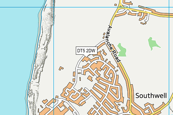 DT5 2DW map - OS VectorMap District (Ordnance Survey)
