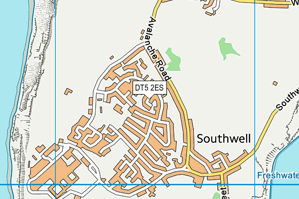 DT5 2ES map - OS VectorMap District (Ordnance Survey)