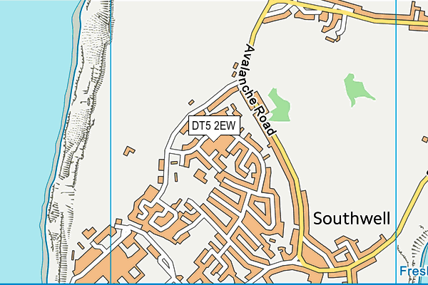 DT5 2EW map - OS VectorMap District (Ordnance Survey)