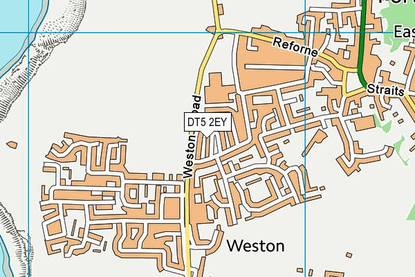 DT5 2EY map - OS VectorMap District (Ordnance Survey)