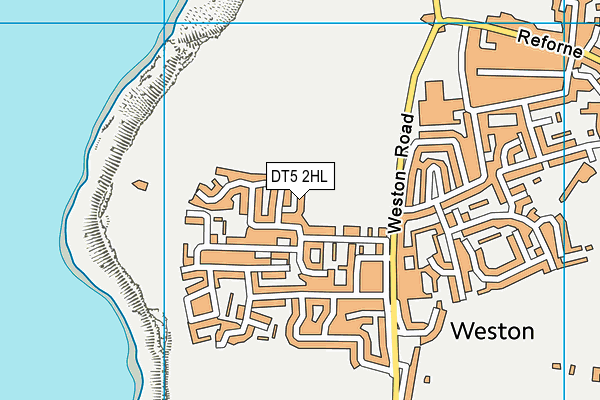 DT5 2HL map - OS VectorMap District (Ordnance Survey)