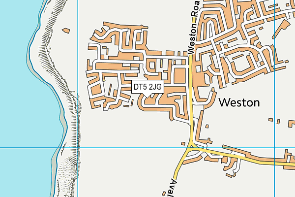 DT5 2JG map - OS VectorMap District (Ordnance Survey)