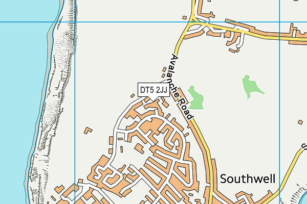 DT5 2JJ map - OS VectorMap District (Ordnance Survey)