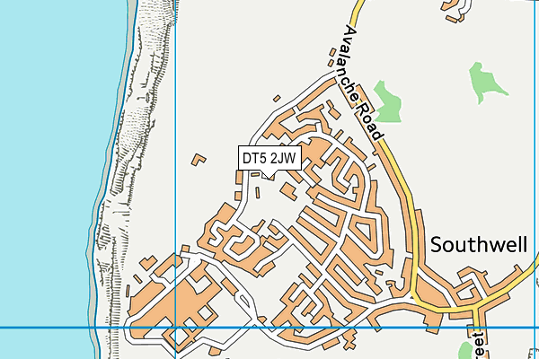 DT5 2JW map - OS VectorMap District (Ordnance Survey)