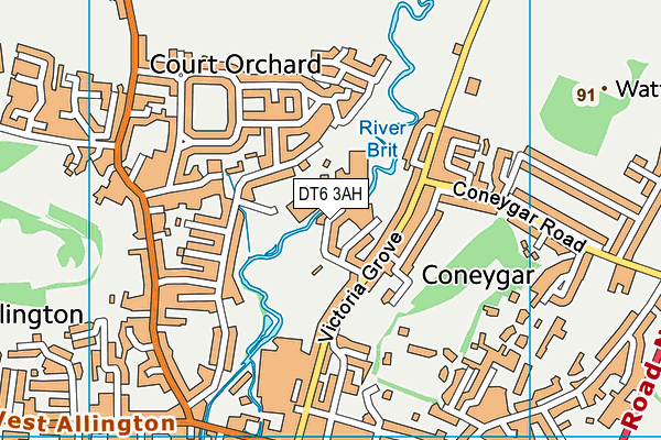 DT6 3AH map - OS VectorMap District (Ordnance Survey)