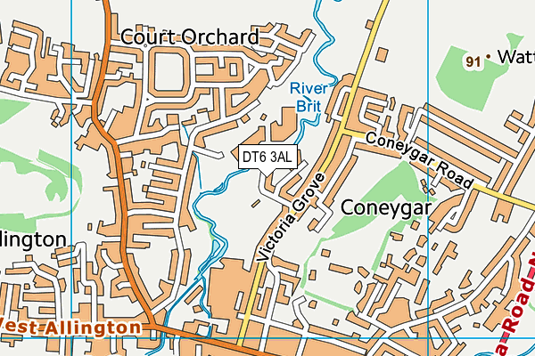 DT6 3AL map - OS VectorMap District (Ordnance Survey)