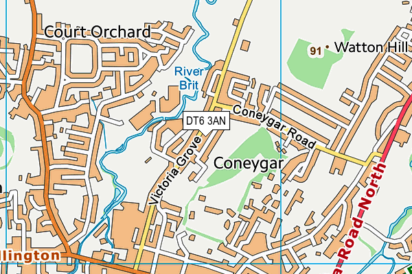 DT6 3AN map - OS VectorMap District (Ordnance Survey)