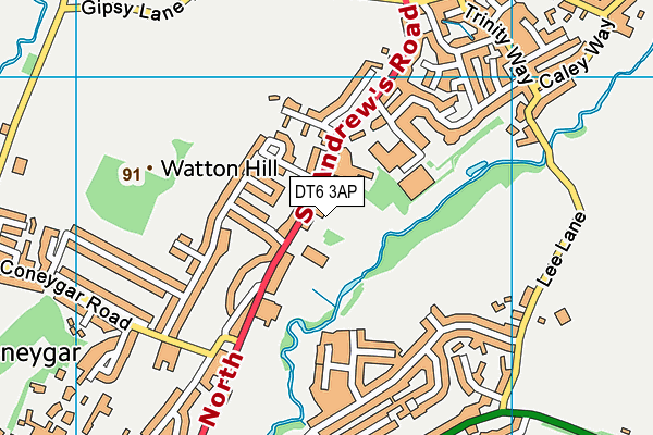 DT6 3AP map - OS VectorMap District (Ordnance Survey)