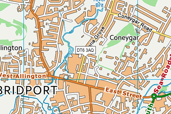 DT6 3AQ map - OS VectorMap District (Ordnance Survey)