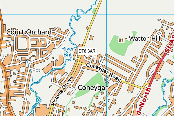 DT6 3AR map - OS VectorMap District (Ordnance Survey)