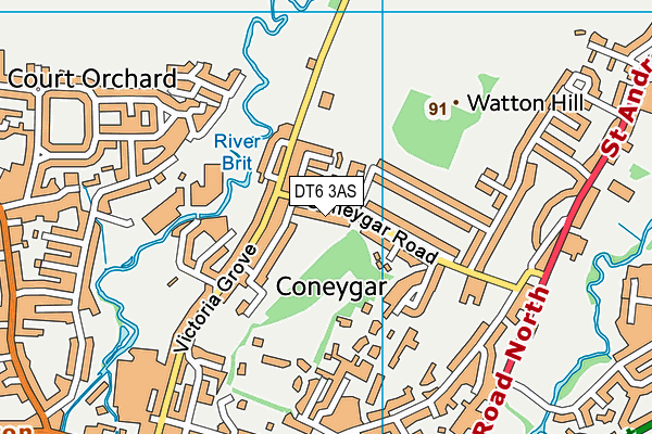 DT6 3AS map - OS VectorMap District (Ordnance Survey)