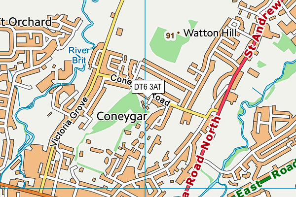 DT6 3AT map - OS VectorMap District (Ordnance Survey)