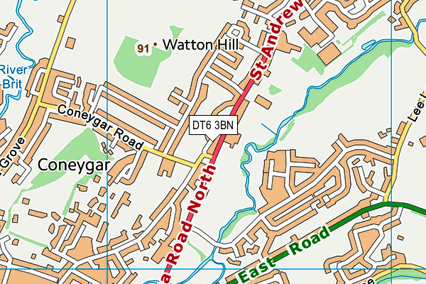 DT6 3BN map - OS VectorMap District (Ordnance Survey)