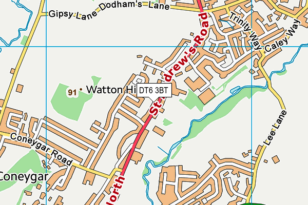DT6 3BT map - OS VectorMap District (Ordnance Survey)