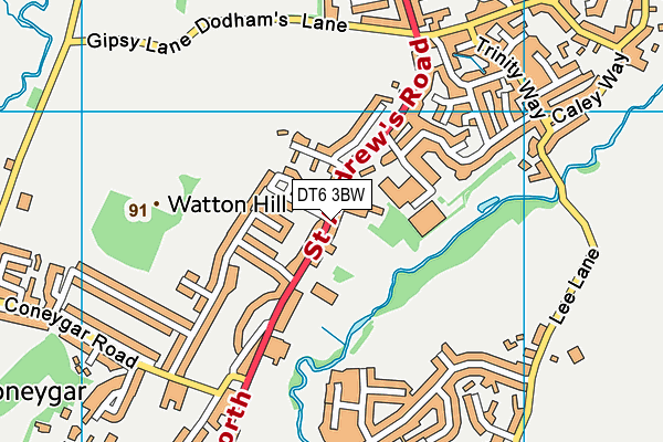 DT6 3BW map - OS VectorMap District (Ordnance Survey)