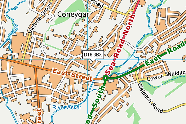 DT6 3BX map - OS VectorMap District (Ordnance Survey)