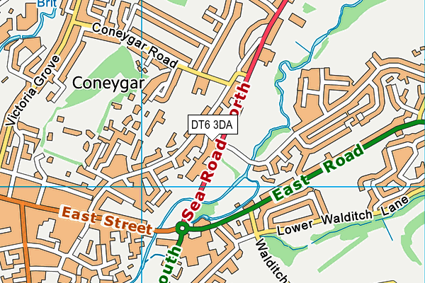 DT6 3DA map - OS VectorMap District (Ordnance Survey)