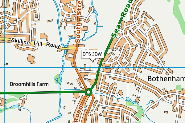 DT6 3DW map - OS VectorMap District (Ordnance Survey)