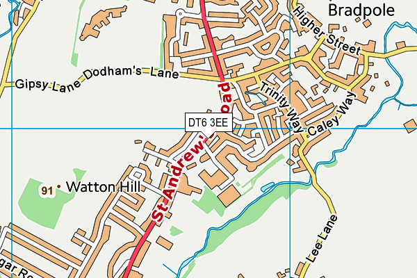 DT6 3EE map - OS VectorMap District (Ordnance Survey)