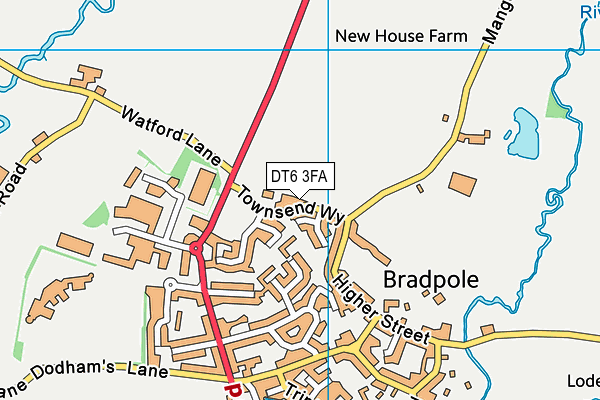 DT6 3FA map - OS VectorMap District (Ordnance Survey)