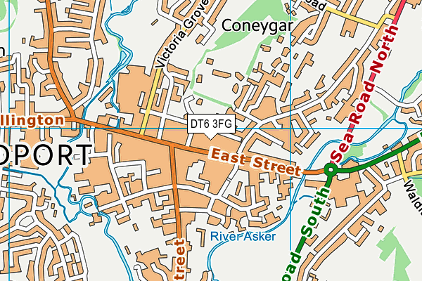 DT6 3FG map - OS VectorMap District (Ordnance Survey)