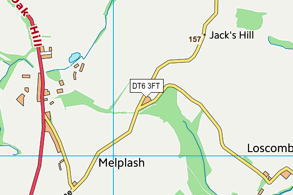 DT6 3FT map - OS VectorMap District (Ordnance Survey)