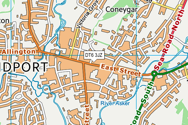 DT6 3JZ map - OS VectorMap District (Ordnance Survey)