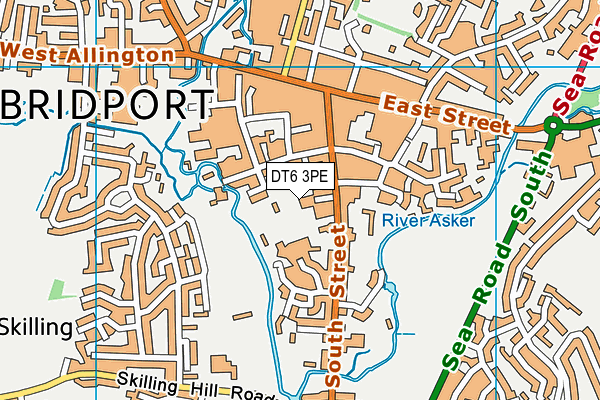 DT6 3PE map - OS VectorMap District (Ordnance Survey)