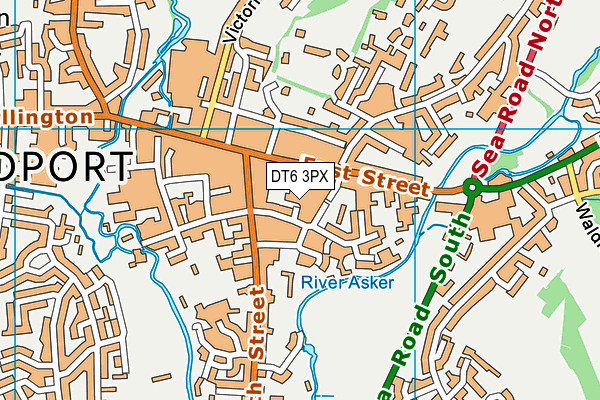 DT6 3PX map - OS VectorMap District (Ordnance Survey)