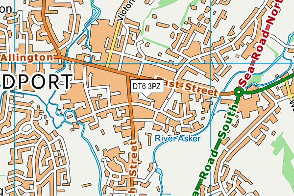 DT6 3PZ map - OS VectorMap District (Ordnance Survey)