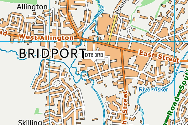DT6 3RB map - OS VectorMap District (Ordnance Survey)