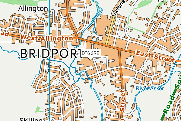 DT6 3RE map - OS VectorMap District (Ordnance Survey)