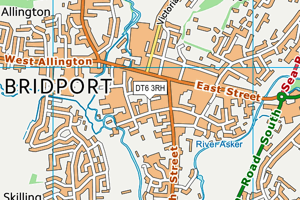 DT6 3RH map - OS VectorMap District (Ordnance Survey)
