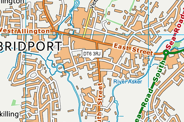 DT6 3RJ map - OS VectorMap District (Ordnance Survey)