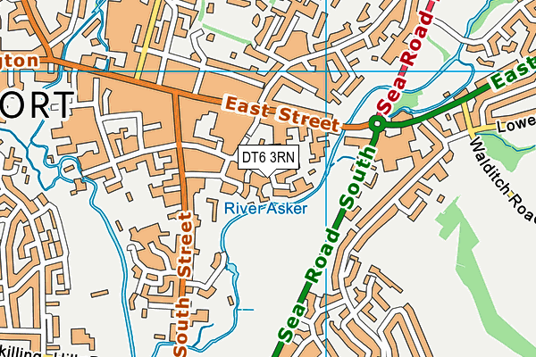 DT6 3RN map - OS VectorMap District (Ordnance Survey)