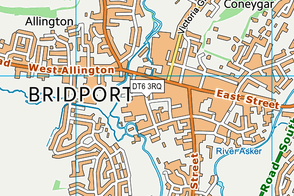 DT6 3RQ map - OS VectorMap District (Ordnance Survey)