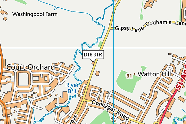 St Catherine's Roman Catholic School map (DT6 3TR) - OS VectorMap District (Ordnance Survey)
