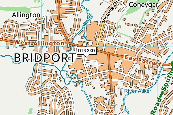 DT6 3XD map - OS VectorMap District (Ordnance Survey)