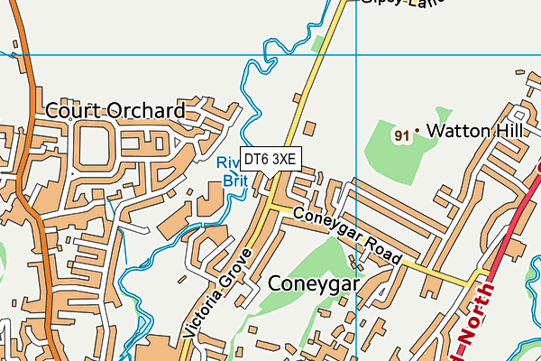 DT6 3XE map - OS VectorMap District (Ordnance Survey)