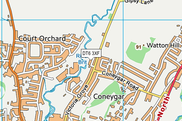 DT6 3XF map - OS VectorMap District (Ordnance Survey)