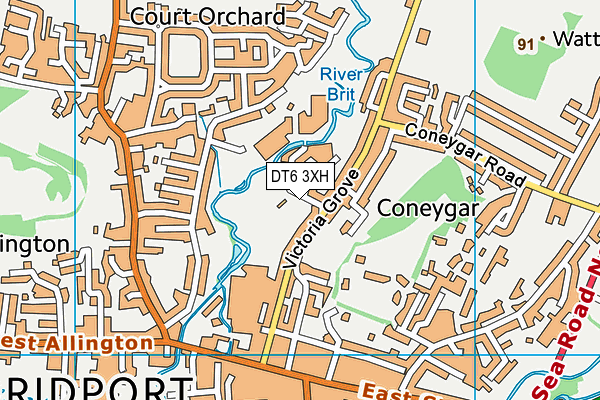 DT6 3XH map - OS VectorMap District (Ordnance Survey)