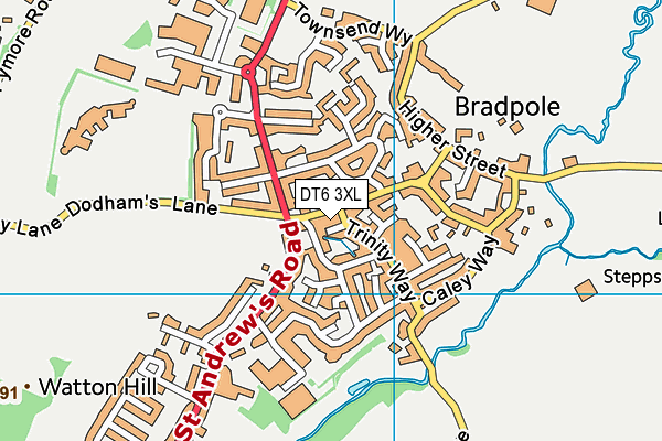 DT6 3XL map - OS VectorMap District (Ordnance Survey)