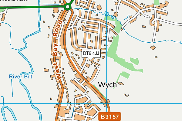 DT6 4JJ map - OS VectorMap District (Ordnance Survey)
