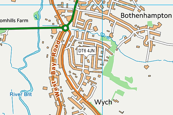 DT6 4JN map - OS VectorMap District (Ordnance Survey)