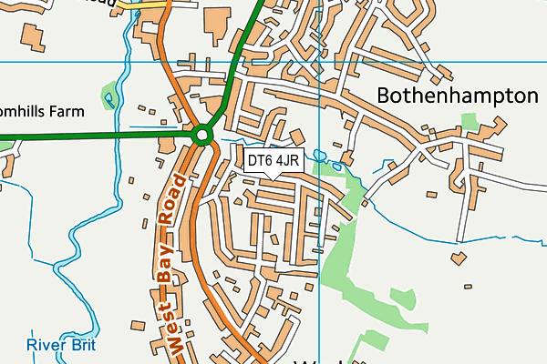 DT6 4JR map - OS VectorMap District (Ordnance Survey)