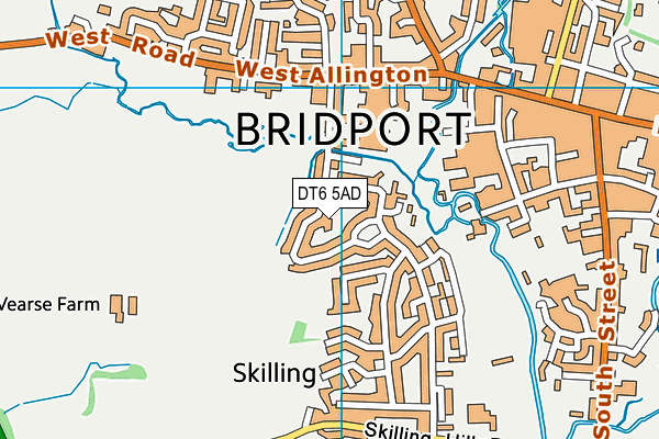 DT6 5AD map - OS VectorMap District (Ordnance Survey)