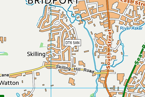 DT6 5AN map - OS VectorMap District (Ordnance Survey)