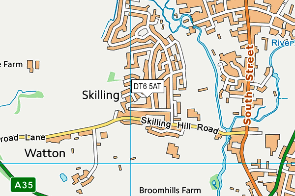 DT6 5AT map - OS VectorMap District (Ordnance Survey)