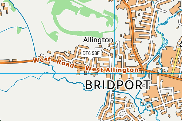 DT6 5BF map - OS VectorMap District (Ordnance Survey)